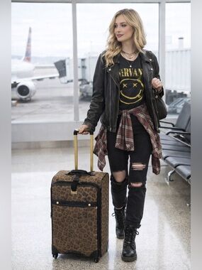 Leopard Print Rolling Carry-On Luggage